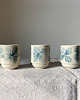 kubki Lekki  Ceramiczny Kubek, Kobaltowy Kwiatowy Wzór, Retro 1