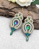kolczyki soutache Verra kolczyki sutasz beżowe z multikolorem wiszące z kryształkami 2