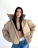 kurtki damskie Parachute oversize bomber jacket mocca 9