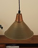 lampy wiszące Mosiężna lampa wisząca, stożkowy klosz, Dania, lata 60. 2
