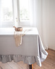 obrusy i serwetki Lniany obrus z falbanką  heavy linen LIGHT GRAY 4