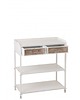 stoliki kawowe Konsola Metalowa z 2 Szufladami Vibo Biała 4