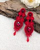 kolczyki soutache Lady kolczyki sutasz czerwone wieczorowe lekkie z kryształkami 2