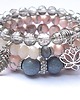 bransoletki z kamieni naturalnych Light rose and grey -set 2