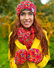 czapki damskie Czapka na zimę SMILE MERINO 50% ,,Czerwienie" 1