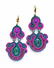 kolczyki soutache Fuksja, cyklamen i zieleń- kolczyki sutasz 2