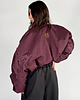 kurtki damskie Krótka kurtka typu bomber burgund 8