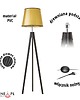 lampy podłogowe Lampa stojąca do salonu ze złotym kloszem ARUBA MIRROR 7