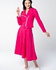 spódnice midi Spódnica Fuchsia Fever rozkloszowana różowa z dresówki 3