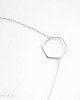 srebrne naszyjniki Rhodium Plated Hexagon Necklace 2