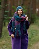 szale damskie Komplet szal+czapka+mitenki MAXCOLOR szalik handmade " kosmiczne energie" 5