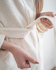 szlafroki damskie Lniany szlafrok frotte CREAMY WHITE 2