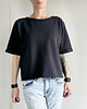 bluza bez kaptura damska Bluza krótki rękaw bez ściągaczy kieszenie Czarna 3