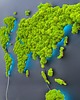 Ozdoby na ścianę Podświetlana mapa świata z mchu chrobotka 2