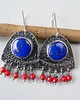 kolczyki srebrne -lapis lazuli i koral- 1