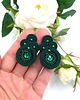 kolczyki soutache Kolczyki sztyfty sutasz małe zielone Gracia z kryształkami 1