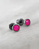 kolczyki srebrne Kolczyki z agatem fuksja, srebro 2