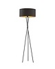 lampy podłogowe Czarna lampa stojąca na trójnogu do salonu PARYŻ GOLD z abażurem 7