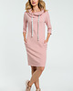 sukienki mini damskie Prosta sukienka dresowa-pudrowa(M-391) 1