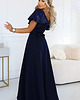 sukienki maxi damskie 694-4 MIRELLA Elegancka rozkloszowana sukienka maxi z cekinami - granat 2