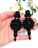 kolczyki soutache Magnolia kolczyki sutasz czarne wieczorowe długie w formie kwiatu 1