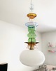 lampy wiszące Lampa wisząca szklana artdeco prl vintage retro żyrandol kryształ 3