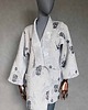 marynarki damskie Kimono wełna w ciapki oko z frędzlami na plecach. 4