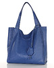 torby na ramię Modna torebka damska skórzany shopper bag - MARCO MAZZINI niebieska 3