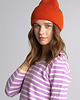 czapki damskie ŁANIA - czapka 100% wełna merino- pomarańcz 1