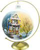 ozdoby choinkowe Bombka okrągła: Zimowy domek ze stojakiem 2