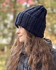 czapki damskie Buran - zimowa czapka z wełny peruwiańskiej granatowe nocne niebo 1