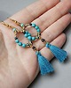 kolczyki z kamieniami Kolczyki Wianki boho  /blue lagoon/ 6