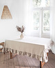 obrusy i serwetki Lniany obrus z falbanką  heavy linen NATURAL 1