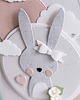 kartki scrapbooking Pamiątka Chrztu Świętego dla dziewczynki, dla chłopca króliś 1