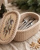 dekoracje świąteczne Baza dno do szydełkowania na sztućce 27x12 cm owalna Święta Boże Narodzenie 2