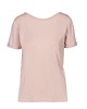 t-shirt damskie Bluzka V-NECK pudrowy róż 4