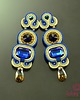 kolczyki soutache Beż, złoto i szafir - kolczyki sutasz 4