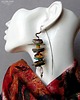 kolczyki wire wrapping Autorskie designerskie zakręcone niezwykłe kolczyki handmade bursztyn 3