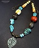 korale Boho style masywny kolorowy naszyjnik z minerałów handmade prezent z klasą 7