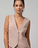 kamizelki damskie Wełniana elegancka kamizelka różowa w tenisowy prążek, ROSE DAWN 1