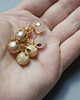kolczyki z kamieniami Dots - Muszla cream /alloys collection/ - sztyfty 2