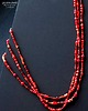 naszyjniki - inne BOHO 3-rzędowy naszyjnik z przeróżnych czerwonych małych koralików handmade 1