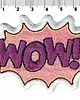 naszywki na ubrania Naszywka naprasowanka WOW FIOLETOWA termoprzylepna haftowana 7,8x5,5cm 1