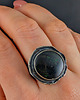 pierścionki srebrne Pierścionek migotliwa planeta- black matrix opal 2