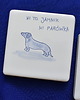 podkładki do kuchni Kafle ręcznie malowane- podkładki ceramiczne jamniki 2