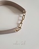 chokery CHOKER skóra naturalna beżowy naszyjnik łańcuch Glamrock 2