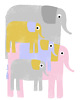 obrazy i plakaty do pokoju dziecięcego Kolorowe słonie 1