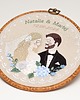 Ślub - inne Haft ślubny w tamborku 20 cm, indywidualna pamiątka ślubna, rocznicowa 55 3