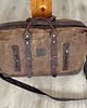torby podróżne Duża brązowa torba podróżna ze skóry i bawełny woskowanej Vintage. 2