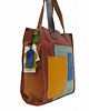 torby na ramię Torebka damska shopper, pojemna, skórzana ze skrawków kolorowa OLIVKA 1